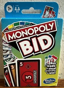 Hasbro Gaming - Monopoly Bid Card Game NEW (110 cards, game guide) - Picture 1 of 1