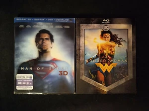 Blu Ray DC Movies: Man of Steel & Wonder Woman - Both with Slip Covers - Imagen 1 de 3