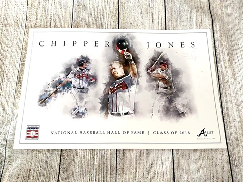 Atlanta Braves Chipper Jones 2018 Baseball Hall of Fame A-list SGA 11x17 Poster Cover