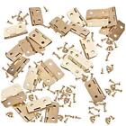 50 Sets Mini Hinges with Matching Screws for Jewelry Chest Box Wood Cabinet 