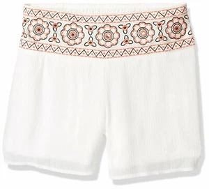 My Michelle Girls' Big Shorts with Embroidered Elastic Waistband, Ivory, Large - Picture 1 of 1