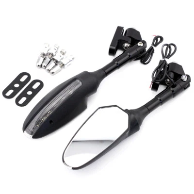 Rearview Mirror w/ LED Turn Rear View Mirrors For BMW K1200S 05-07 K1300 S 09-15 - Image 1 of 4