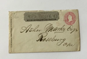 1870 Wells Fargo Canyonville Canonville Roseburg OR 3c Stamp Envelope Cover B7 - Picture 1 of 11