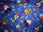  Mickey & Friends on Blue Cotton Fabric Design a standard handcrafted pillowcase