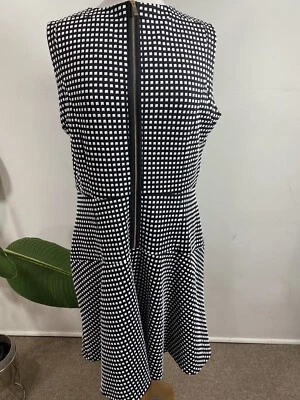 Tommy Hilfiger  Black & White Check Skater Crossover Open Back Dress Size 16 $87 - Image 1 of 4