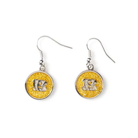 Cincinnati Bengals Glitter Dangle Earrings NFL New Cover