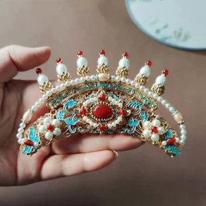 Chinesische Imitat Make-up Haarnadel Haarnadel Blume Perle Haarkrone wunderschön - Bild 1 von 14