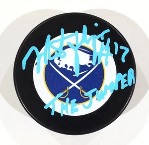 MIKE FOLIGNO SIGNED BUFFALO SABRES NHL HOCKEY PUCK + LOA LEAP JUMPER - Picture 1 of 1