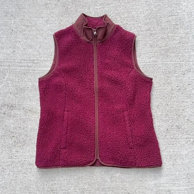 Chaleco polar Sherpa Royal Robbins Urbanesco rojo borgoña cremallera completa para mujer mediano Foto 1 de 4