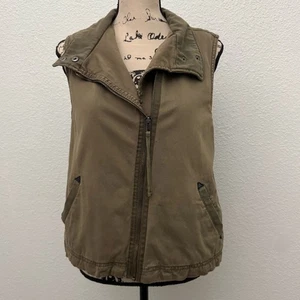 Marrakesch Anthropologie Armeegrün Fleece gefüttert Utility Motorrad Weste Größe Small - Bild 1 von 14