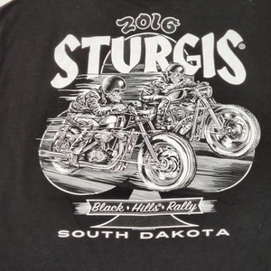 Harley-Davidson Sturgis Black Hills Rally 2016 T-Shirt Large Racing Sculls - Picture 1 of 6