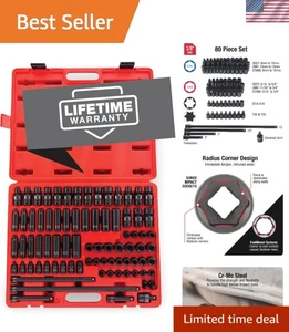 Sunex 3580 80-Piece Drive Socket Set -  Chrome Moly Steel, Torx Design - Bild 1 von 7