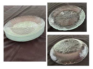 Vintage Arcoroc Glass Plates 7.5" CANTERBURY Floral in Relief FRANCE 6-Piece Set - Picture 1 of 4