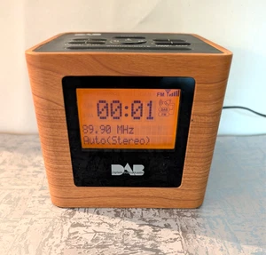 Dual DAB+ Digital Alarm Clock Radio Wood Grain Finish FM/DAB Retro Style - Picture 1 of 7
