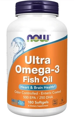Suplementos alimenticios, aceite de pescado ultra omega-3 180 cápsulas blandas  Foto 1 de 3