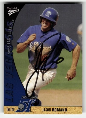 2003 MultiAd Las Vegas 51s Jason Romano #20 AUTO ON CARD LOOKS GREAT! - Image 1 of 2