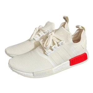 NEW Adidas Originals NMD R1 BOOST B37619 White Off White Ripstop Red Mens 10.5 - Picture 1 of 8