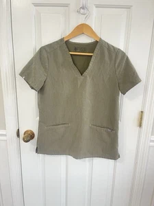 FIGS Women Casma Scrub Top Size Small Mossy Green V-neck Pockets - Picture 1 of 5
