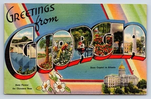 Postal de colección saludos de Georgia carta grande Tichnor V4 - Imagen 1 de 2