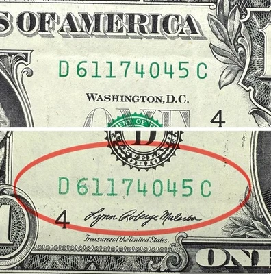 2021 $1 Dollar Bill Miss Print Inked Error On Serial Number Collectible Currency - Image 1 of 4