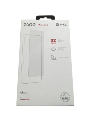 Protector de pantalla de vidrio Z5N ZAGG Invisibleshield para Motorola G Pure (solo) Foto 1 de 2