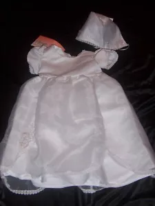 Christening gown and bonnet white organdy Size 30M Sweetie Pie Collection NWT - Picture 1 of 1