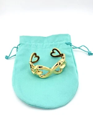 Rare Tiffany & Co Picasso 18K Gold Double Loving Heart Cuff Bracelet 88.2G - Image 1 of 4