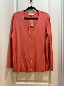 "Cárdigan Loft Melocotón Talla 16/18 Mangas Largas Axila 21"" Largo 28"" Nuevo con Etiquetas" - Imagen 1 de 6