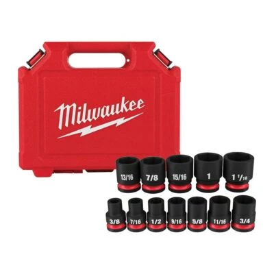 Milwaukee 49-66-7010 12 pc 1/2 Drive SAE Socket Set - Image 1 of 4