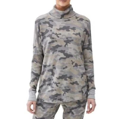 Michael Stars Marcy Camo Print Turtleneck Long Sleeve Top in Lunar Size S - Изображение 1 из 4