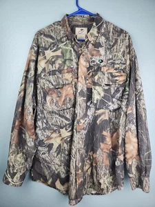 Mossy Oak Mens Size L TrekLite Vented Button Down Hunting Fishing Shirt GUC - Picture 1 of 9