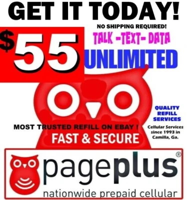 $55 PAGE PLUS  ✅ FAST REFILL DIRECT TO PHONE ✅ GET IT TODAY ⭐ TRUSTED DEALERS!! - Image 1 of 4