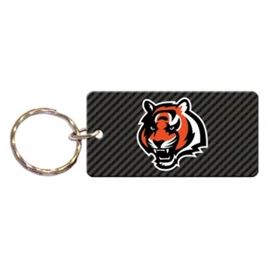 CINCINNATI BENGALS CARBON RECTANGLE ACRYLIC KEY RING NEW WINCRAFT - Picture 1 of 1