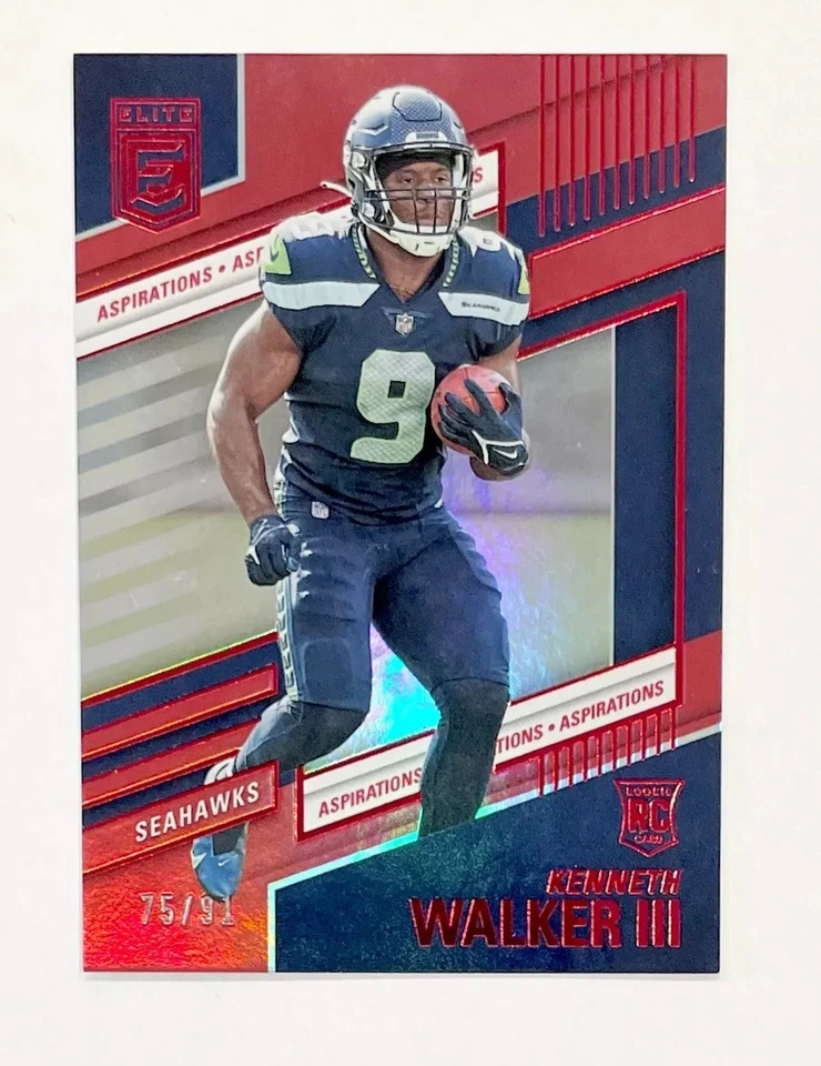 2022 Donruss Elite Kenneth Walker III Red Aspirations /91 Rookie #110 Seahawks - Image 1 of 1