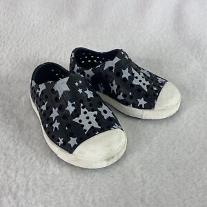 Native Jefferson Toddler Boys Water Shoes Size 4 Slip On Black Stars Sneaker