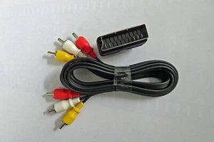 Scartadapter neu und Chinchkabel 3/5-polig, für Audio und Video ca. 1,50 m lang - Bild 1 von 3