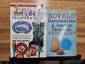 2 Antique Trader Guide to Fakes Reproductions/ Kovels Depression Glass American - Imagen 1 de 6