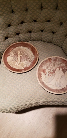 Vintage Romantic Wall hanging SCULPTURE Art Loving Couple 3 piece set home decor Cover