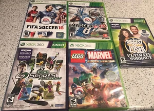 XBOX 360 Video Games Lot (5) Lego Marvel Madden Deca Sports Soccer Biggest Loser - Picture 1 of 11
