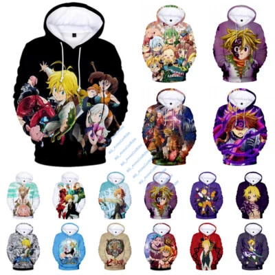 Sudadera con Capucha The Seven Deadly Sins Nanatsu no Taizai 3D Anime Hombres/Adolescentes Foto 1 de 4