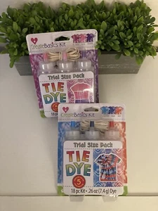 2 Create Basics Tie Dye, 18 Piece Trial Sets 3 Colors in Bottles SEALED PACKAGE - Picture 1 of 5