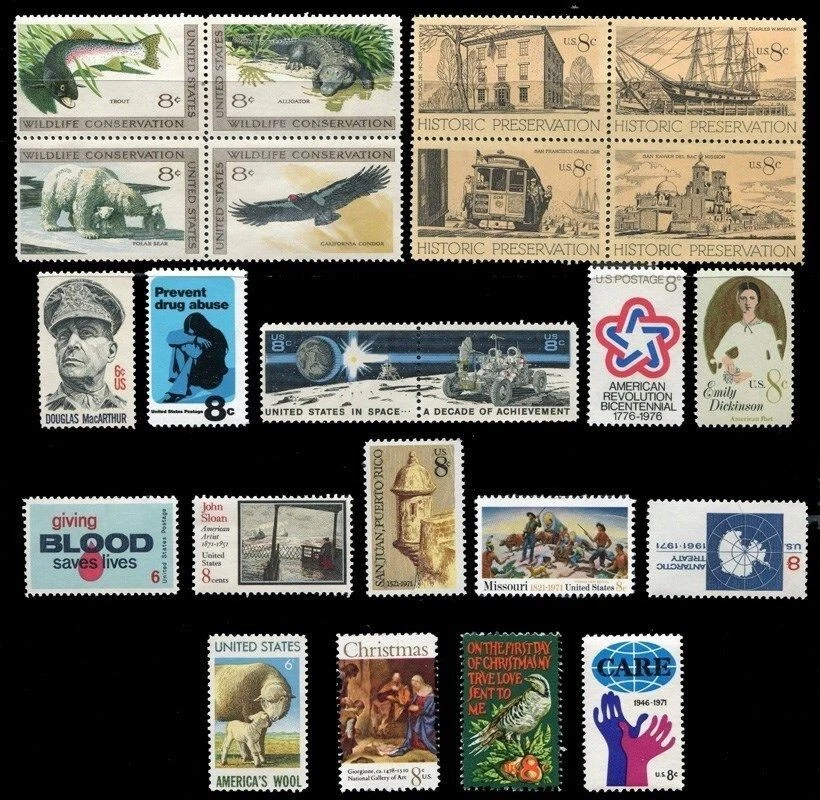 Juego Año Conmemorativo US #1423-1445 MNH 1971 Foto 1 de 1
