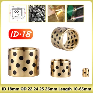 Manicotto boccola cuscinetto lineare ottone grafite senza olio autolubrificante ID 18mm - Foto 1 di 14