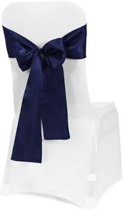 Obstal 50 PCS Satin Chair Sashes Bows for Wedding Reception- Universal Chair