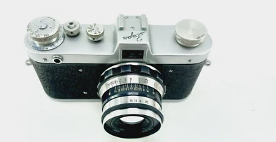 URSS ZARYA Zarja ZORIA FED INDUSTAR-61 câmera soviética com alça de couro, estojo - Imagem 1 de 4