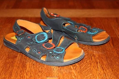 Greenies Open Toe Boys Leather Sandals  Orange Blue Buckles size EU 30/US 12 - Image 1 of 4