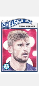 TOPPS UCL SOCCER UEFA LIVING SET CARD CHELSEA FC TIMO WERNER #222 - Foto 1 di 2