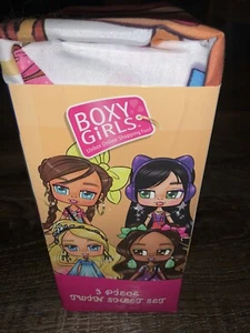 Boxy Girls ~ Set lenzuola 3 pezzi federe piatte doppie nuove - Foto 1 di 4