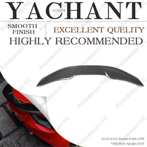 DRY CARBON vrs-style Rear Trunk Spoiler Kit For 15-19 Ferrari F488 GTB Wing - Foto 1 di 12