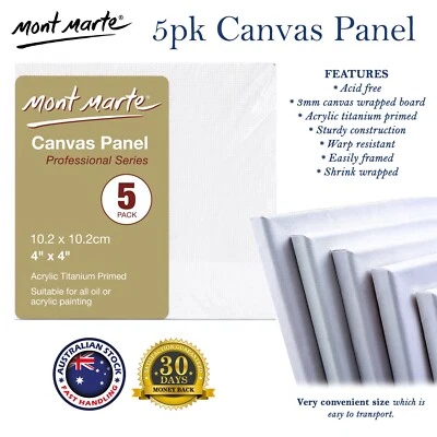 5/20pk Mini Canvas Panel MONT MARTE 10.2cm x 10.2 cm Square Art Painting Panels - image 1 of 2